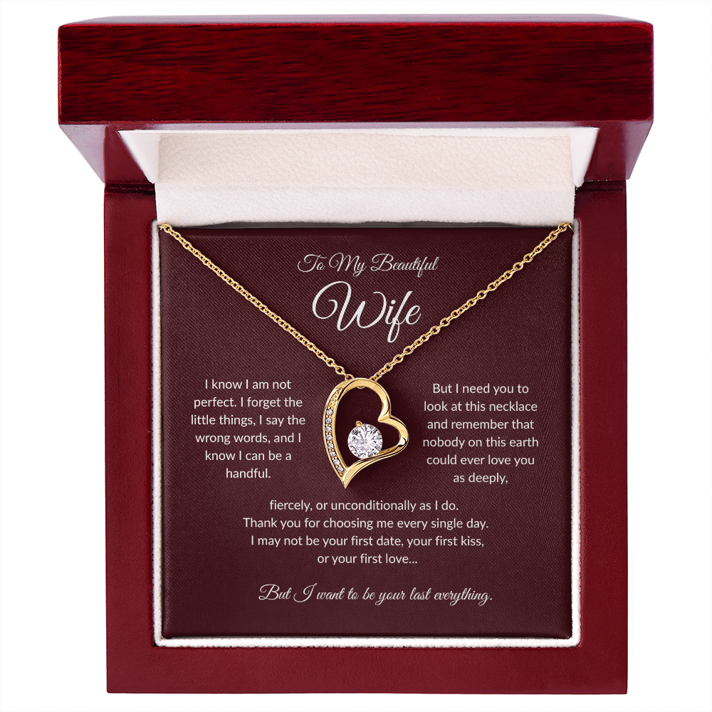 To My Beautiful Wife, Forever Love Heart Necklace
