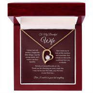 To My Beautiful Wife, Forever Love Heart Necklace
