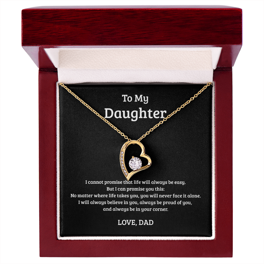 Forever Love Necklace Gift for Daughter from Dad – Never Face Life Alone