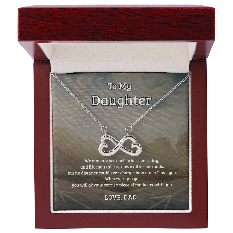 To My Daughter, No Distance Can Change My Love, Endless Love Necklace