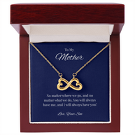 Infinity Heart Necklace Gift for Mom from Son – No Matter Where We Go