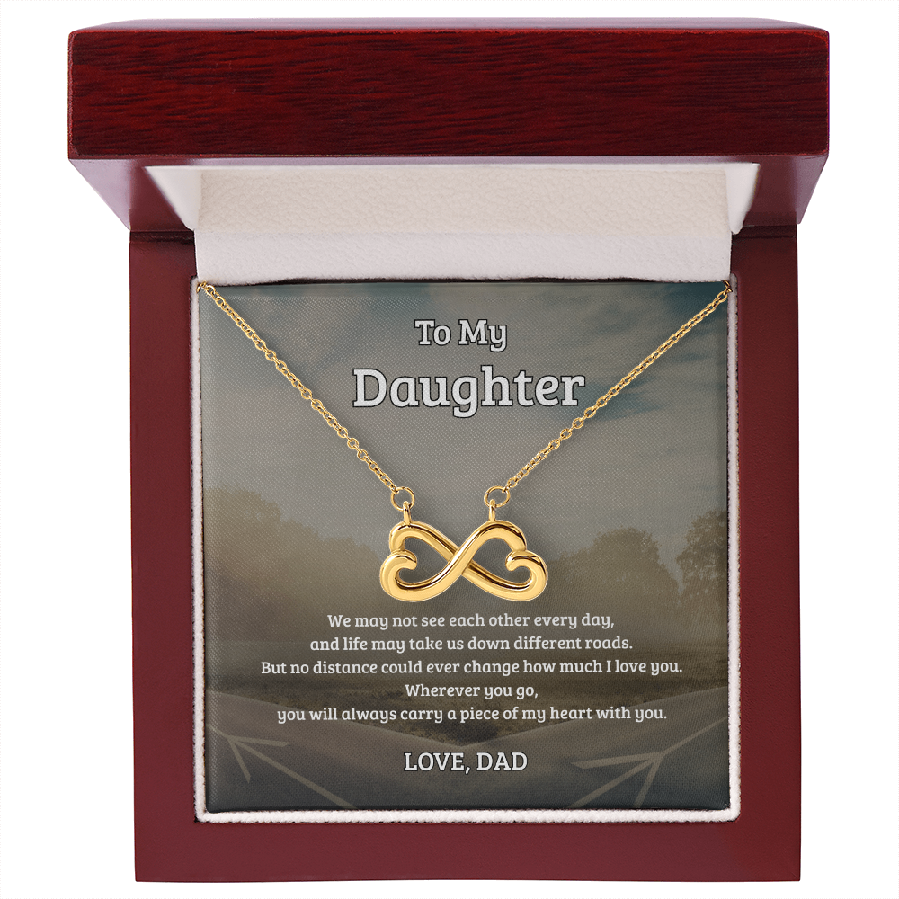 To My Daughter, No Distance Can Change My Love, Endless Love Necklace