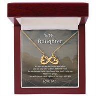 To My Daughter, No Distance Can Change My Love, Endless Love Necklace