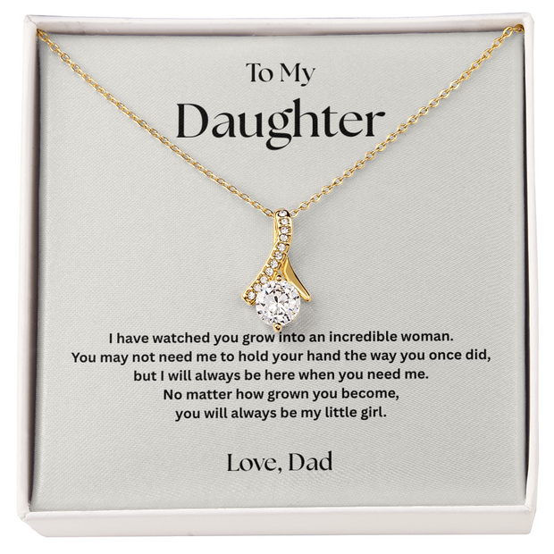 Alluring Beauty Necklace Gift for Daughter from Dad – Watching You Grow