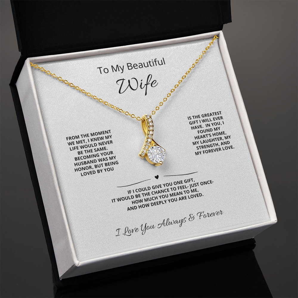 To My Beautiful Wife – I Found My Heart's Home Necklace