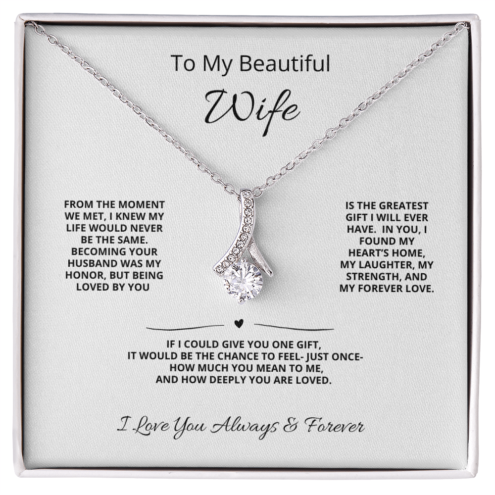 To My Beautiful Wife – I Found My Heart's Home Necklace