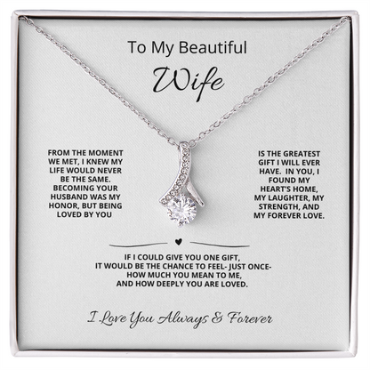 To My Beautiful Wife – Eternal Love Alluring Beauty Necklace