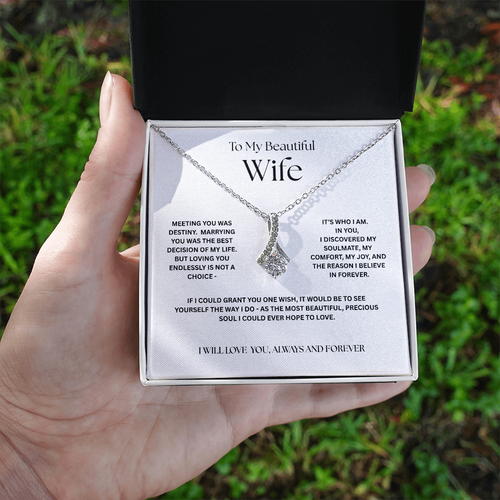 To My Beautiful Wife - My Destiny, My Comfort & Joy Necklace