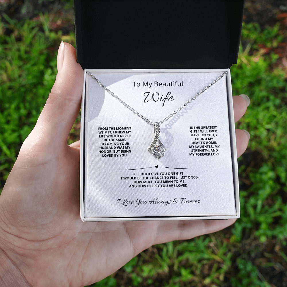 To My Beautiful Wife – I Found My Heart's Home Necklace