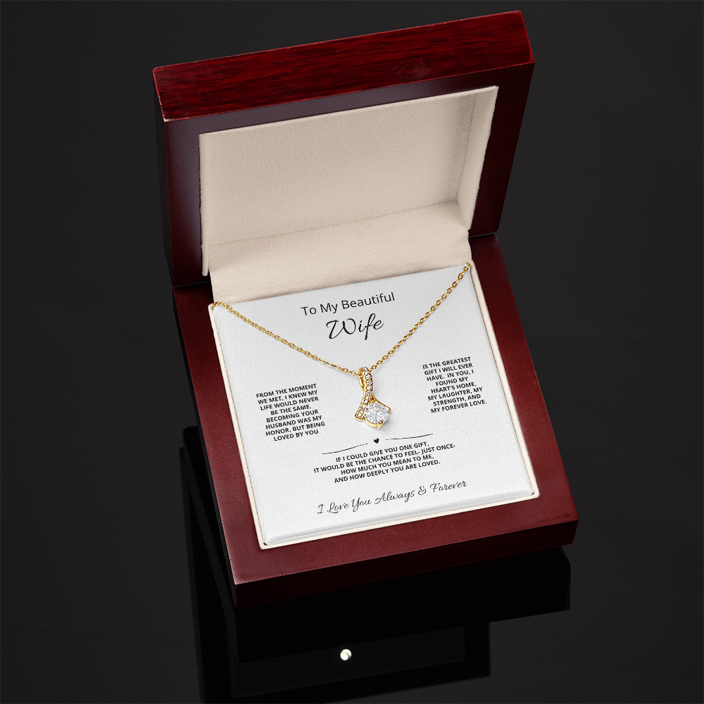 To My Beautiful Wife – I Found My Heart's Home Necklace