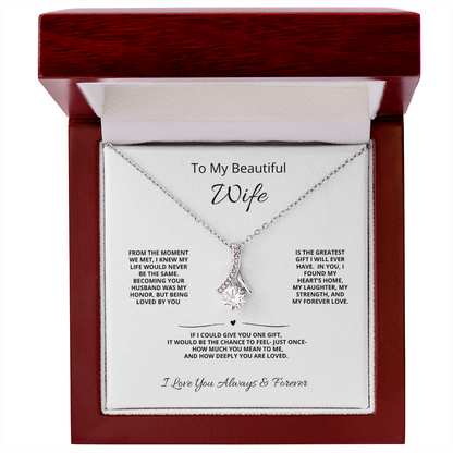 To My Beautiful Wife – Eternal Love Alluring Beauty Necklace