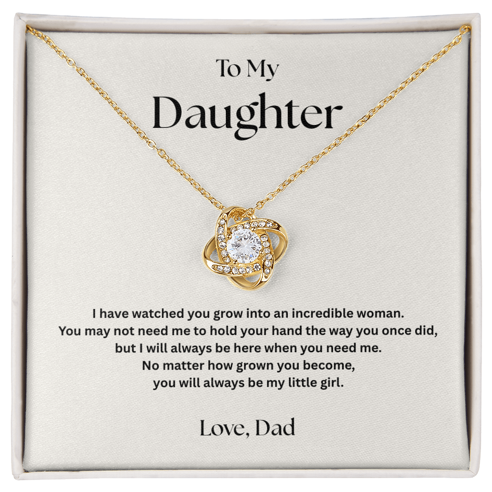 Love Knot Necklace Gift for Daughter from Dad – I’ll Always Be Here