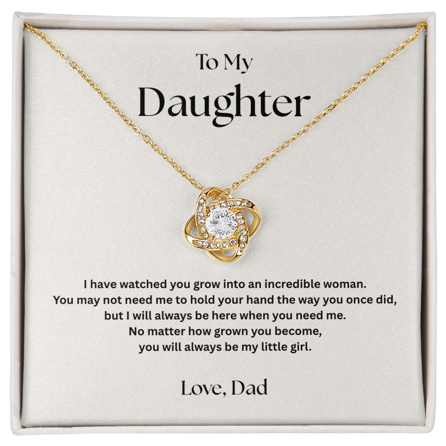 Love Knot Necklace Gift for Daughter from Dad – I’ll Always Be Here