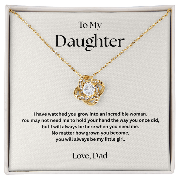 Love Knot Necklace Gift for Daughter from Dad – I’ll Always Be Here