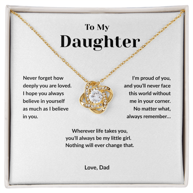 Love Knot Necklace Gift for Daughter from Dad – Always Remembe