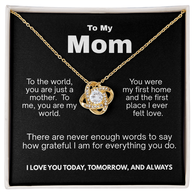 Love Knot Necklace Gift for Mom – You Are My World