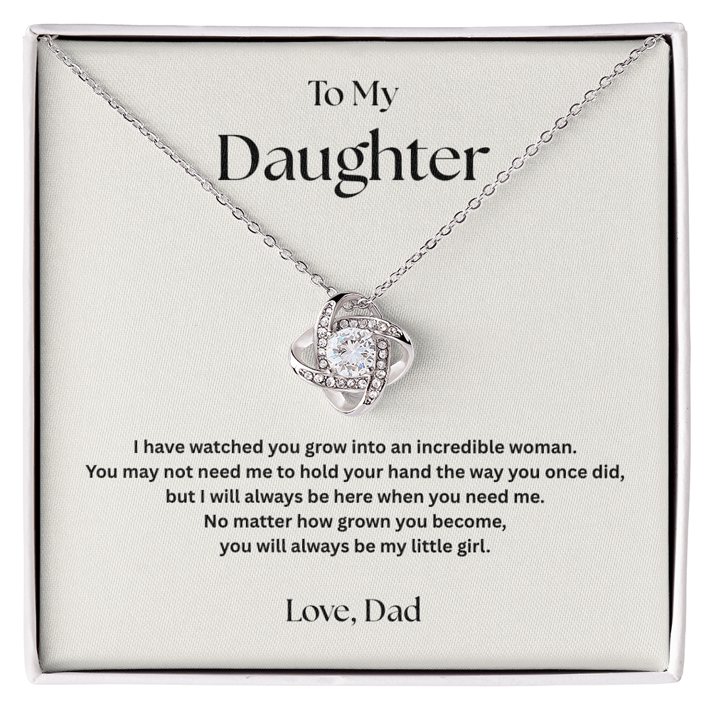 Love Knot Necklace Gift for Daughter from Dad – I’ll Always Be Here