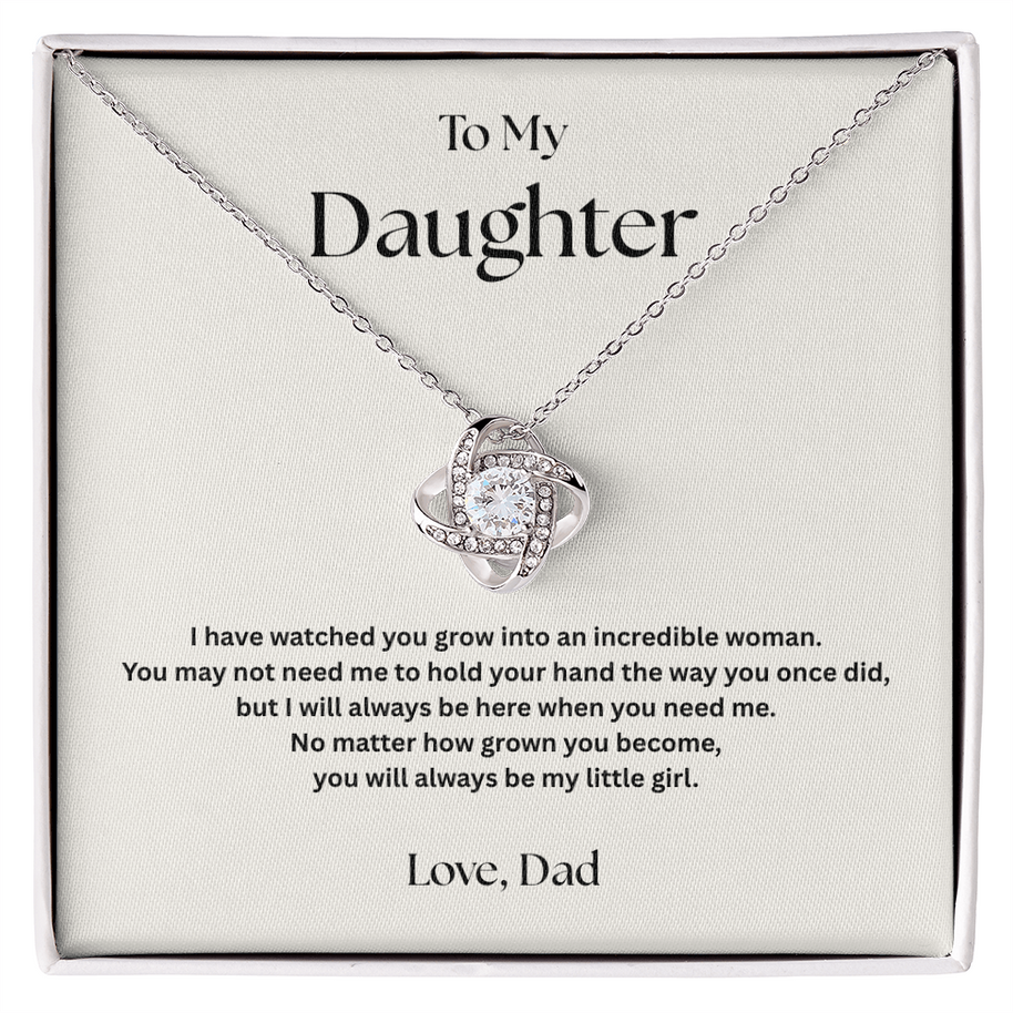 Love Knot Necklace Gift for Daughter from Dad – I’ll Always Be Here