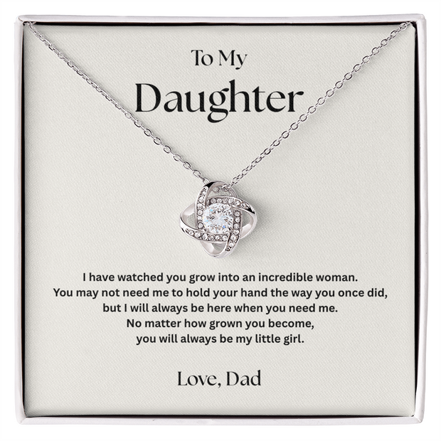 Love Knot Necklace Gift for Daughter from Dad – I’ll Always Be Here