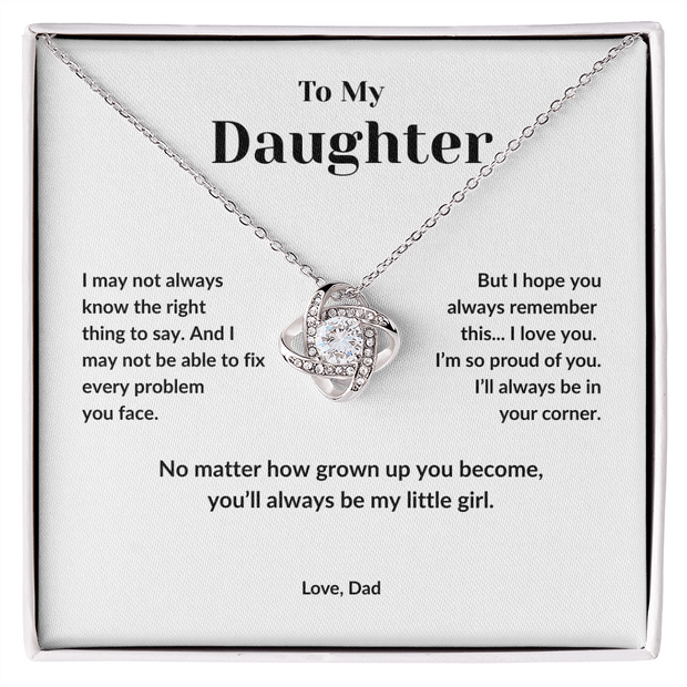 To My Daughter, I'll always be in your corner