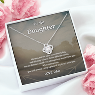 To My Daughter, No Distance Can Change My Love, Love Knot Necklace