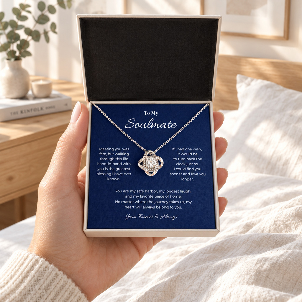 To My Soulmate, Eternal Love Knot Pendant Necklace