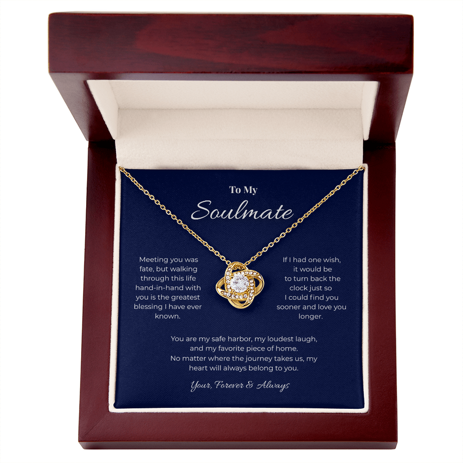 To My Soulmate, Eternal Love Knot Pendant Necklace