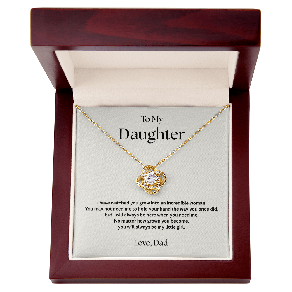 Love Knot Necklace Gift for Daughter from Dad – I’ll Always Be Here