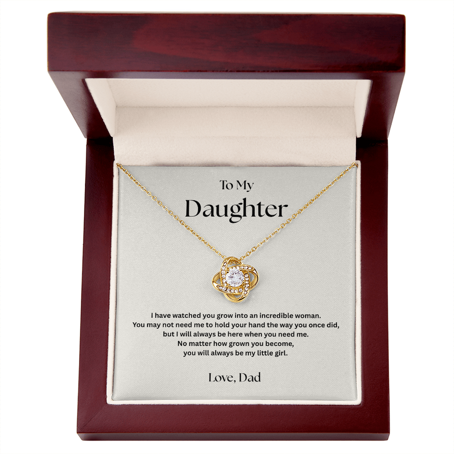 Love Knot Necklace Gift for Daughter from Dad – I’ll Always Be Here