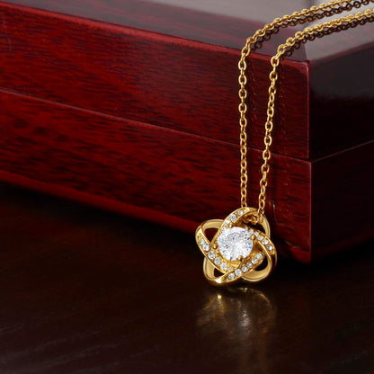 To Our Daughter Love Knot necklace, Our Beautiful Mess.