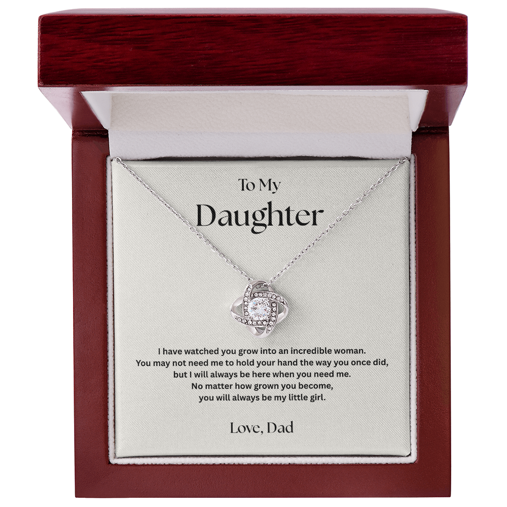 Love Knot Necklace Gift for Daughter from Dad – I’ll Always Be Here