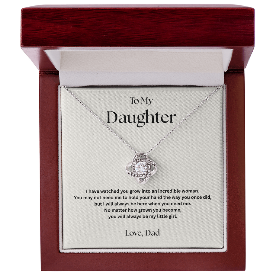 Love Knot Necklace Gift for Daughter from Dad – I’ll Always Be Here