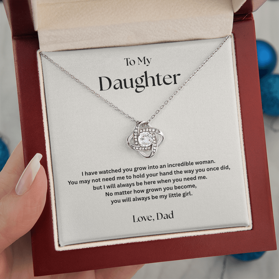 Love Knot Necklace Gift for Daughter from Dad – I’ll Always Be Here