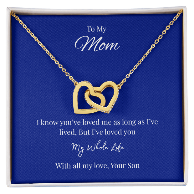 Interlocking Hearts Necklace Gift for Mom from Son – My Whole Life