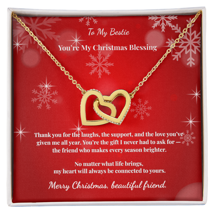 Interlocking Hearts Necklace Christmas Gift for Best Friend – My Christmas Blessing