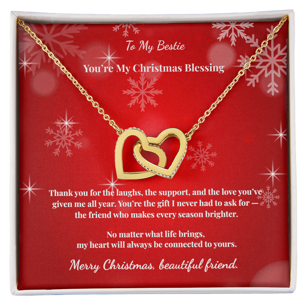 Interlocking Hearts Necklace Christmas Gift for Best Friend – My Christmas Blessing