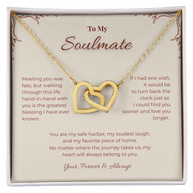 To My Soulmate, Interlocking Hearts Pendant Necklace