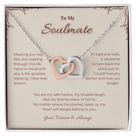 To My Soulmate, Interlocking Hearts Pendant Necklace