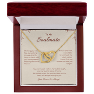 To My Soulmate, Interlocking Hearts Pendant Necklace