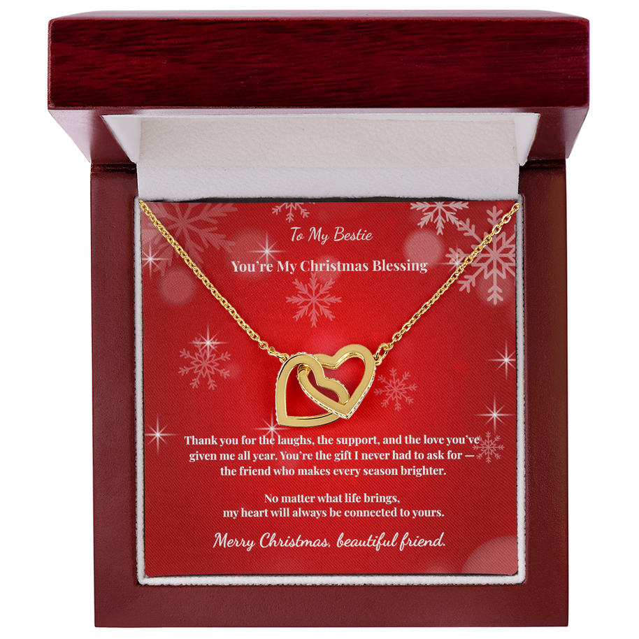 Interlocking Hearts Necklace Christmas Gift for Best Friend – My Christmas Blessing