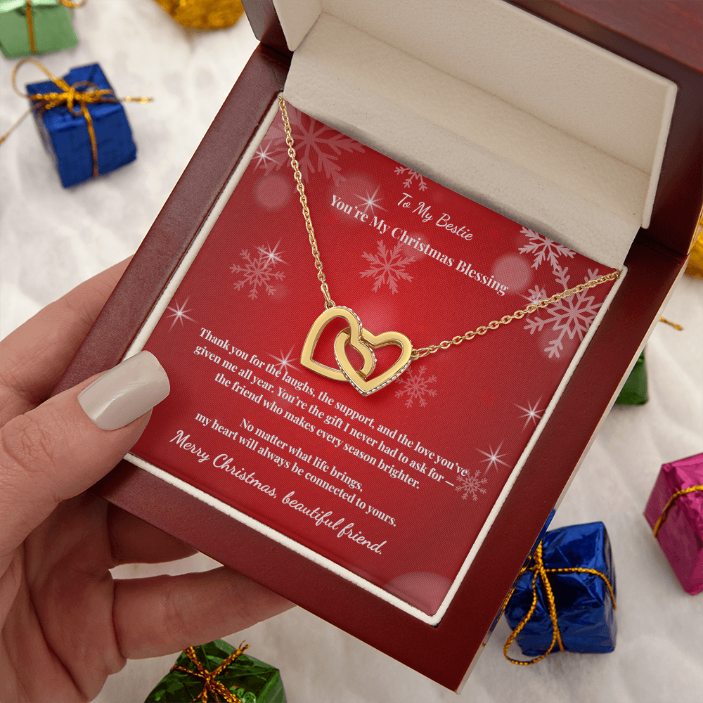 Interlocking Hearts Necklace Christmas Gift for Best Friend – My Christmas Blessing