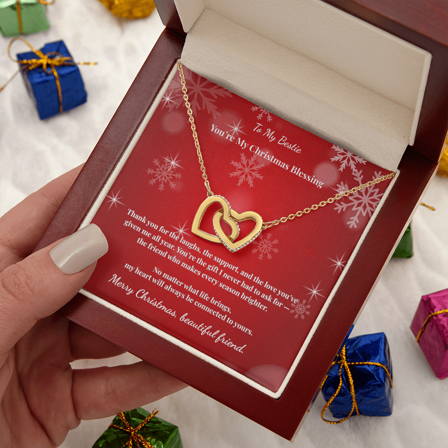 Interlocking Hearts Necklace Christmas Gift for Best Friend – My Christmas Blessing