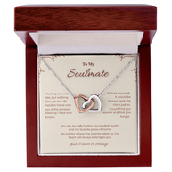 To My Soulmate, Interlocking Hearts Pendant Necklace