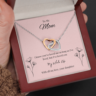 Interlocking Hearts Necklace Gift for Mom from Daughter – My Whole Life