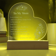 Heart-Shaped Acrylic LED Plaque Gift for Mom – Forever Grateful