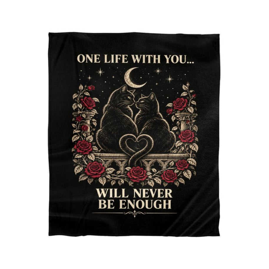 Gothic Cat Blanket Gift for Couples – One Life With You