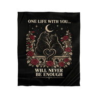 Gothic Cat Blanket Gift for Couples – One Life With You