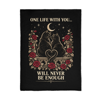 Gothic Cat Blanket Gift for Couples – One Life With You