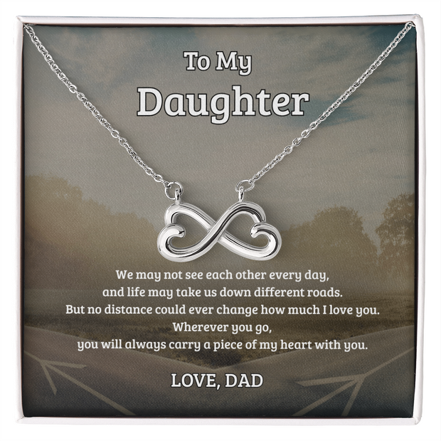 To My Daughter, No Distance Can Change My Love, Endless Love Necklace