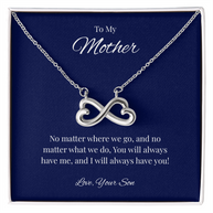 Infinity Heart Necklace Gift for Mom from Son – No Matter Where We Go